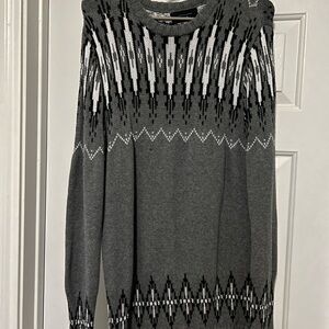 Gray Patterned Men's Sweater
